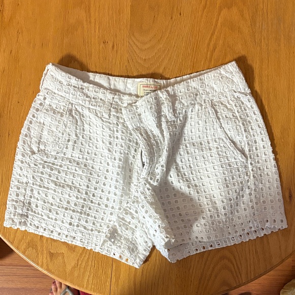 GAP Pants - GAP White High Waist Eyelet Shorts